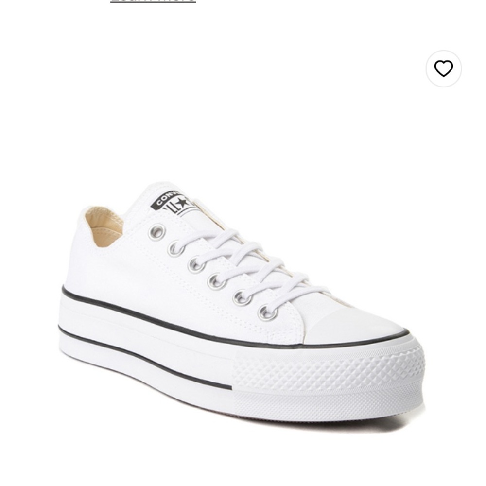 White Low Top Platform Converse
